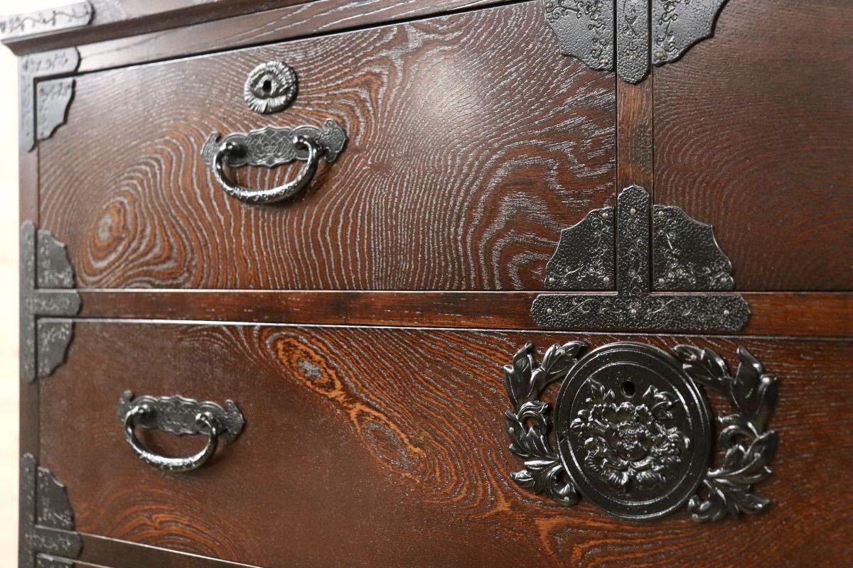 GMFF57○筑後民芸家具 民芸箪笥 時代箪笥 整理箪笥 箪笥 チェスト 和箪笥 伝統工芸 欅 和家具 和モダン 和室 古民家 レトロ 美品