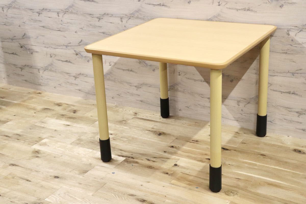 GMFH228○パブリック T25MN 昇降アジャスター付き 抗菌テーブル 塩ビソフトエッジ 介護テーブル テーブル ナチュラル 定価約8.6万