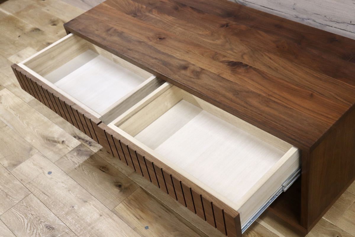 GMFK603○ウォールナット 無垢材 TVボード AVボード ローボード センターテーブル リビングテーブル リビング収納 北欧 モダン 美品