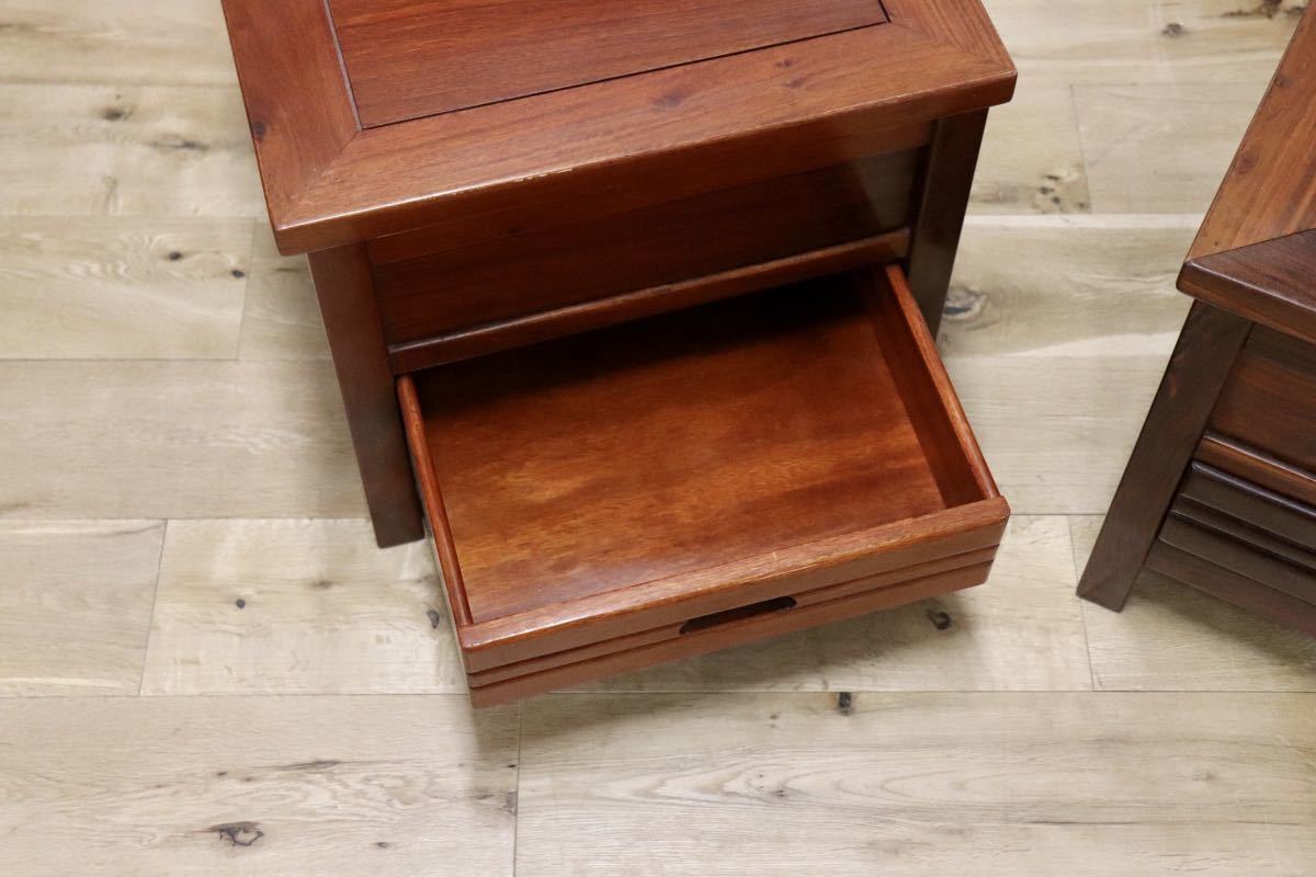 GMFN199A○唐木 花梨 無垢材 ダイニングチェア 囲炉裏チェア 2脚セット 食卓椅子 和家具 収納付き 和モダン レトロ アンティーク 希少