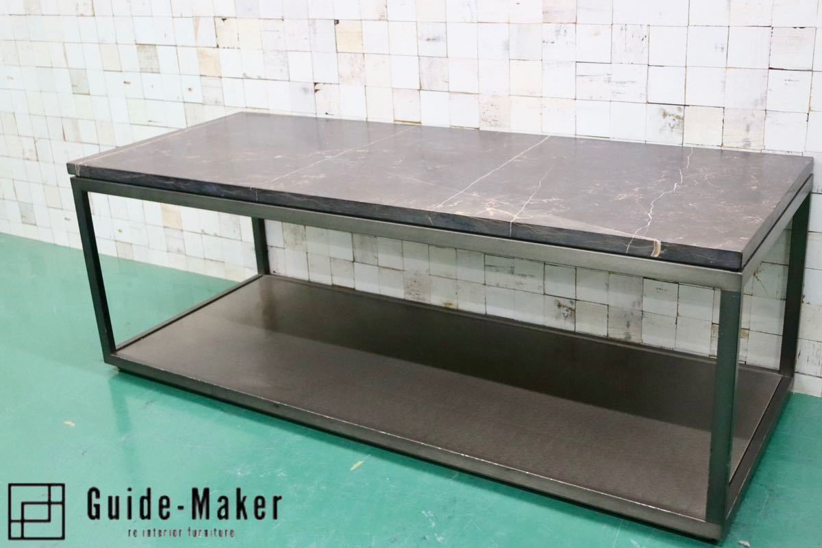 GMFH224A○大理石 飾り台 店舗什器 ディスプレイ棚 アイアンフレーム モダン インダストリアル