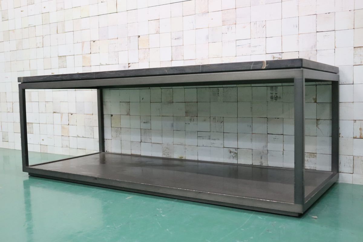 GMFH224A○大理石 飾り台 店舗什器 ディスプレイ棚 アイアンフレーム モダン インダストリアル