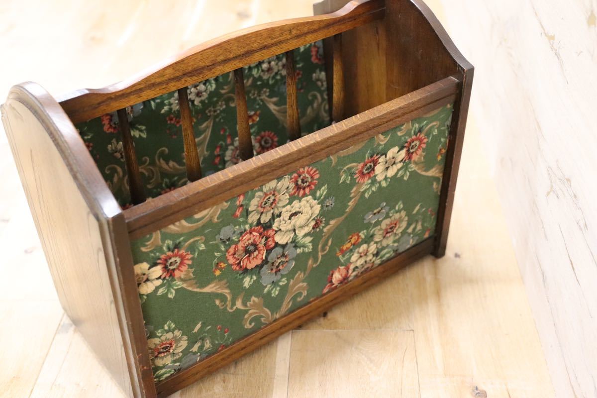 GMFK579○飛騨産業 / HIDA キツツキ マガジンラック 小物入れ レトロカントリー 希少 アンティーク 雑貨 インテリア ラック