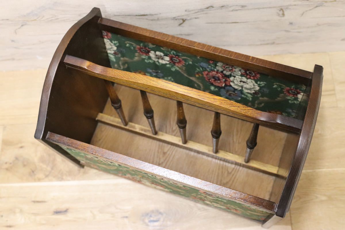 GMFK579○飛騨産業 / HIDA キツツキ マガジンラック 小物入れ レトロカントリー 希少 アンティーク 雑貨 インテリア ラック