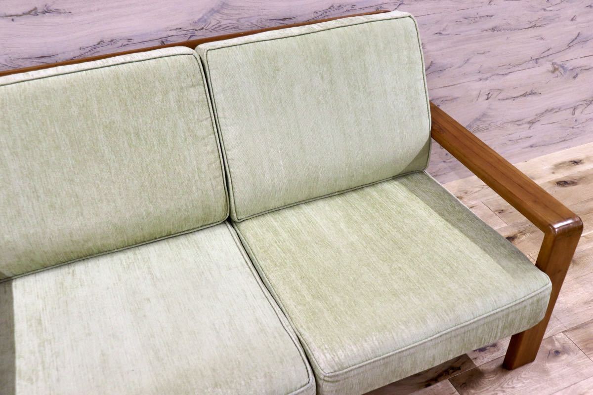 GMFK562○SCANTEAK / スキャンティーク IKON イコン 2人掛けソファ ラブソファ ファブリック グリーン チーク材 無垢 定価約18.5万