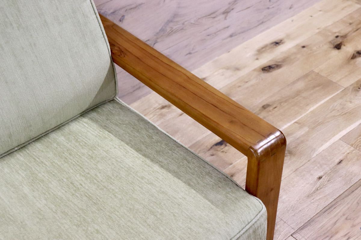 GMFK562○SCANTEAK / スキャンティーク IKON イコン 2人掛けソファ ラブソファ ファブリック グリーン チーク材 無垢 定価約18.5万