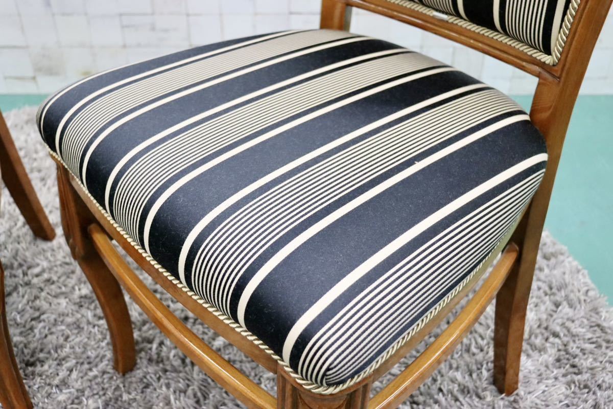 GMFK423B○イタリア製 輸入家具 ダイニングチェア 椅子 2脚セット ロココ様式 ファブリック 猫脚 クラシック エレガント 展示品