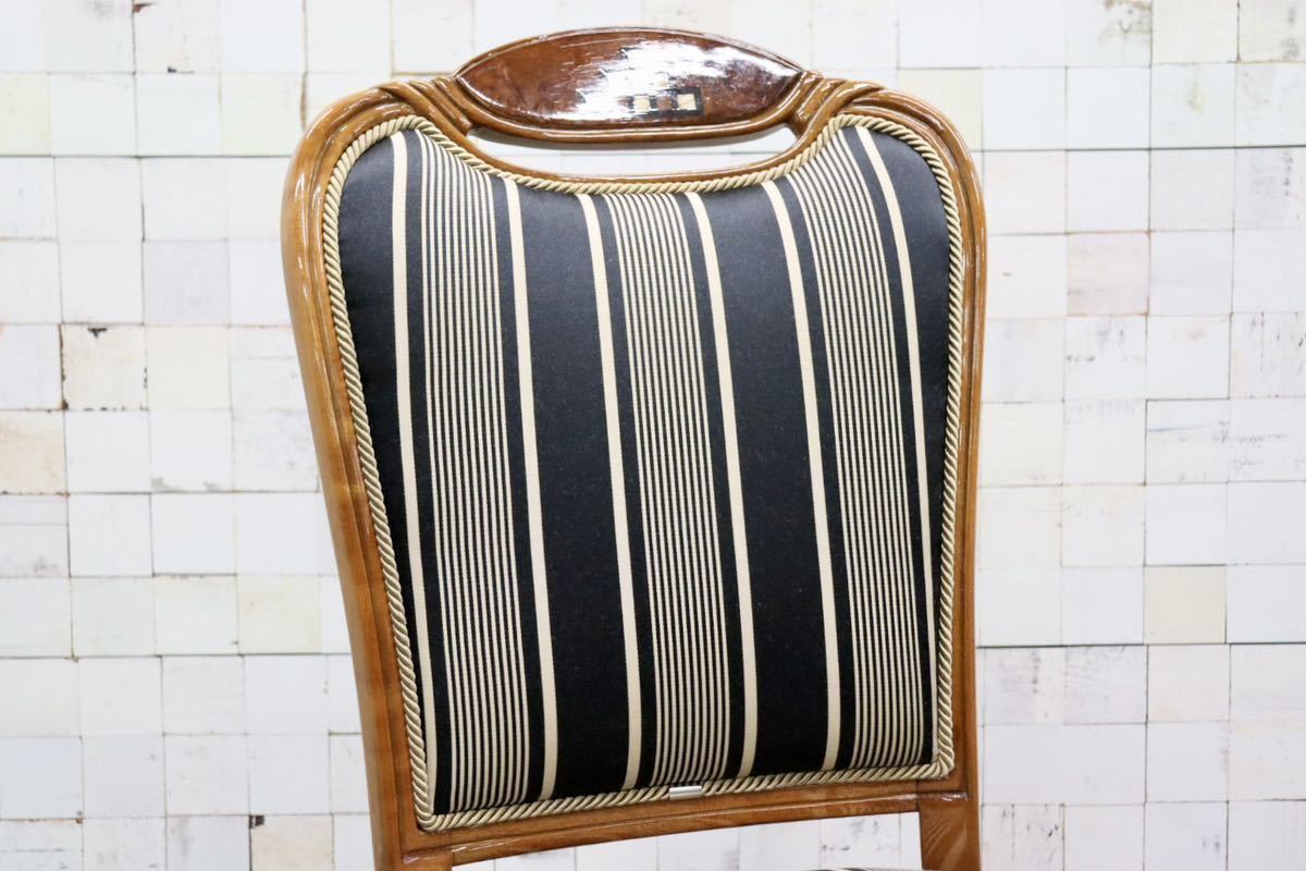 GMFK423B○イタリア製 輸入家具 ダイニングチェア 椅子 2脚セット ロココ様式 ファブリック 猫脚 クラシック エレガント 展示品