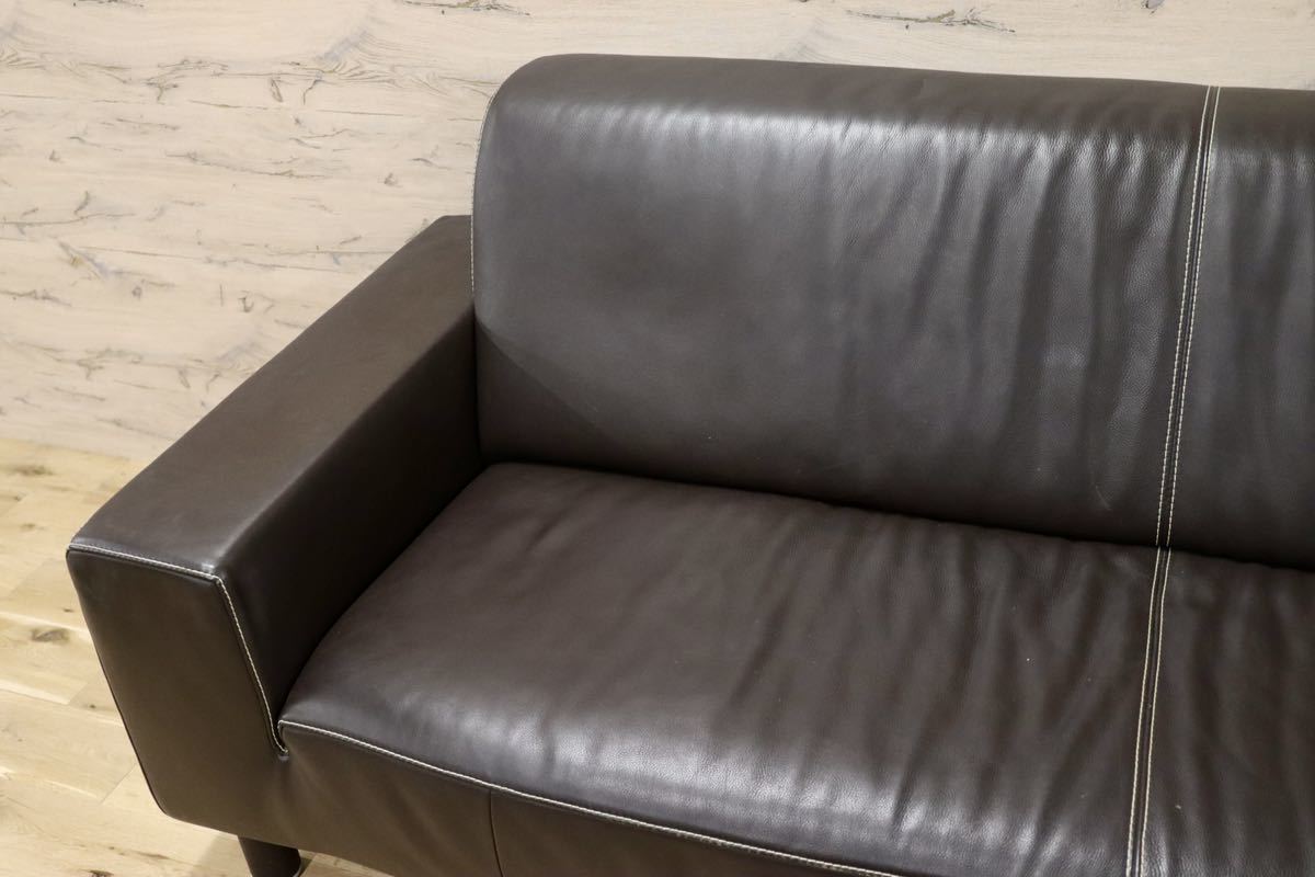 GMFK598○Gallery-M / ギャラリーエム 3人掛けソファ トリプルソファ ドイツ 本革 ACTUS アクタス 高級 モダン ダークブラウン 約35万