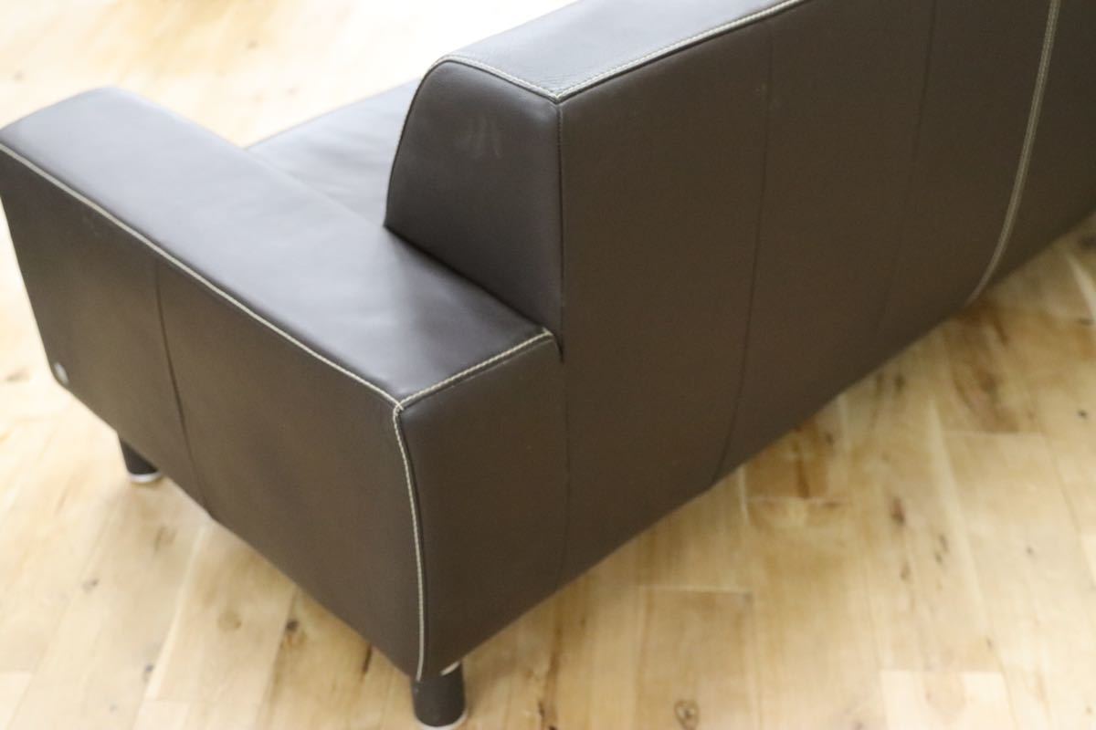 GMFK598○Gallery-M / ギャラリーエム 3人掛けソファ トリプルソファ ドイツ 本革 ACTUS アクタス 高級 モダン ダークブラウン 約35万