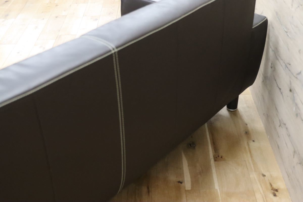 GMFK598○Gallery-M / ギャラリーエム 3人掛けソファ トリプルソファ ドイツ 本革 ACTUS アクタス 高級 モダン ダークブラウン 約35万