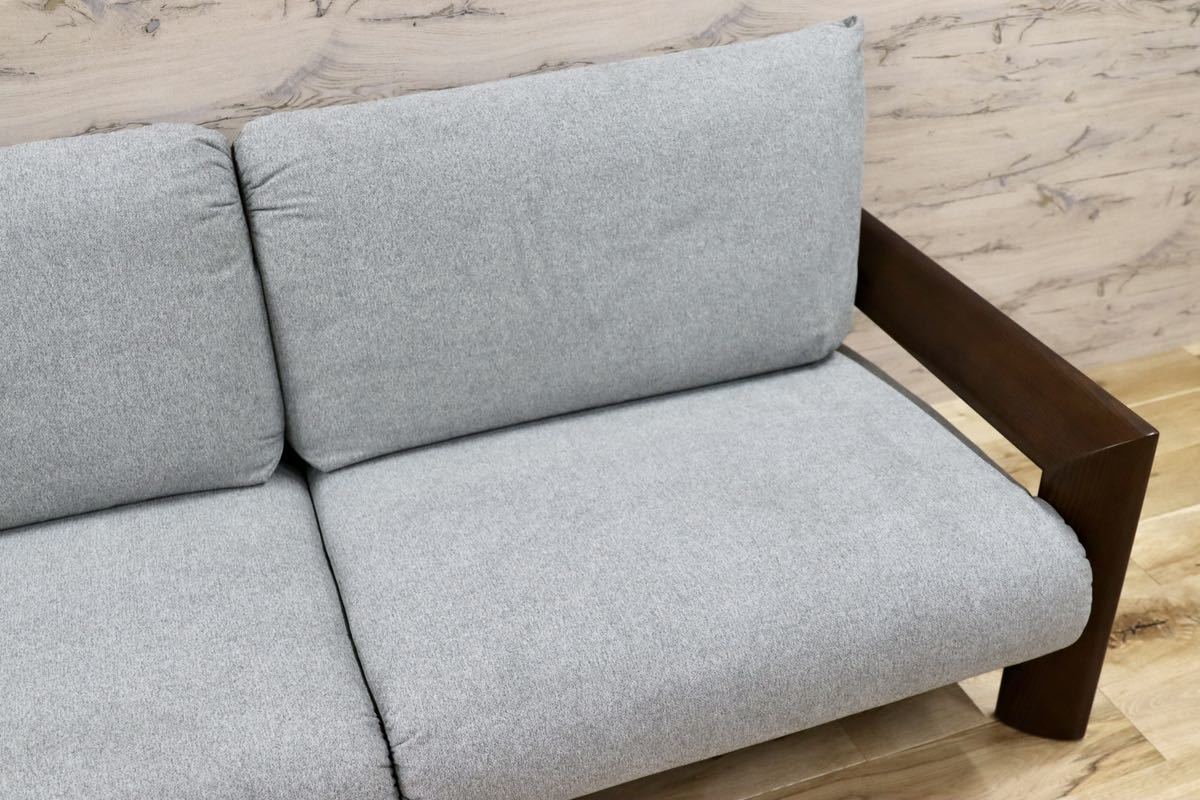 GMFH178○shirakawa / シラカワ レンブラント 2.5人掛けソファ ラブソファ 飛騨家具 ACTUS アクタス オーク無垢材 ファブリック 定価約35万