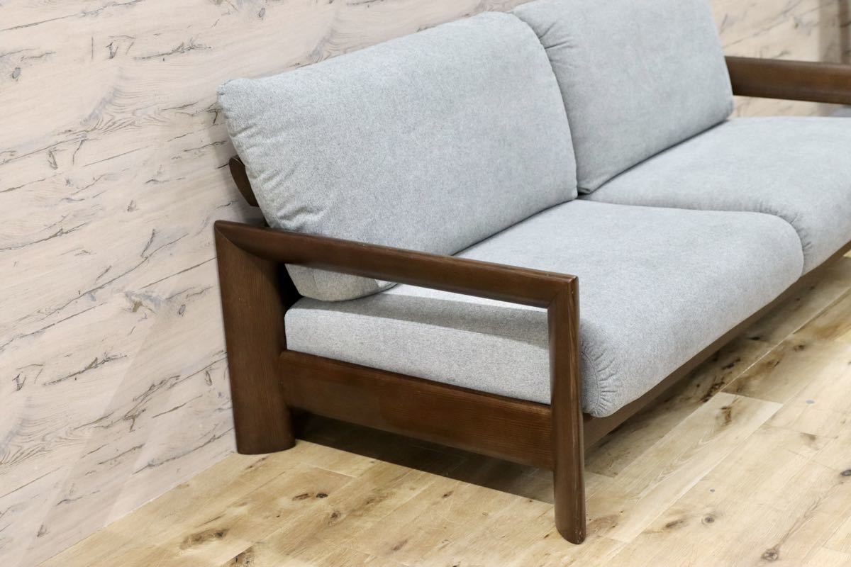 GMFH178○shirakawa / シラカワ レンブラント 2.5人掛けソファ ラブソファ 飛騨家具 ACTUS アクタス オーク無垢材 ファブリック 定価約35万