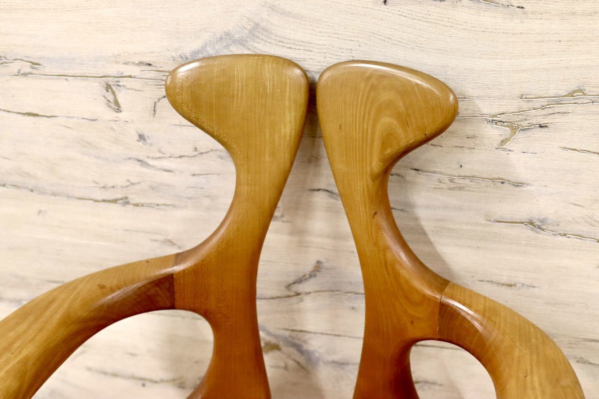 GMFK364A○松本泉 工房家具 アームチェア 椅子 桜材 デザイナーズ インテリア 希少 ヴィンテージ 木工品 検)飛騨家具 ACTUS 北欧