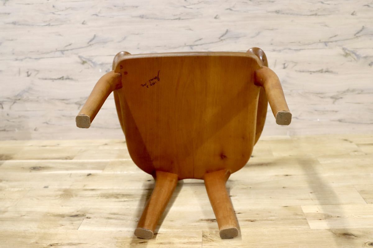 GMFK364A○松本泉 工房家具 アームチェア 椅子 桜材 デザイナーズ インテリア 希少 ヴィンテージ 木工品 検)飛騨家具 ACTUS 北欧