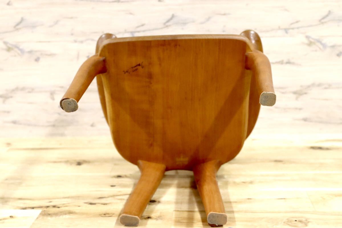 GMFK364B○松本泉 工房家具 アームチェア 椅子 桜材 デザイナーズ インテリア 希少 ヴィンテージ 木工品 検)飛騨家具 ACTUS 北欧