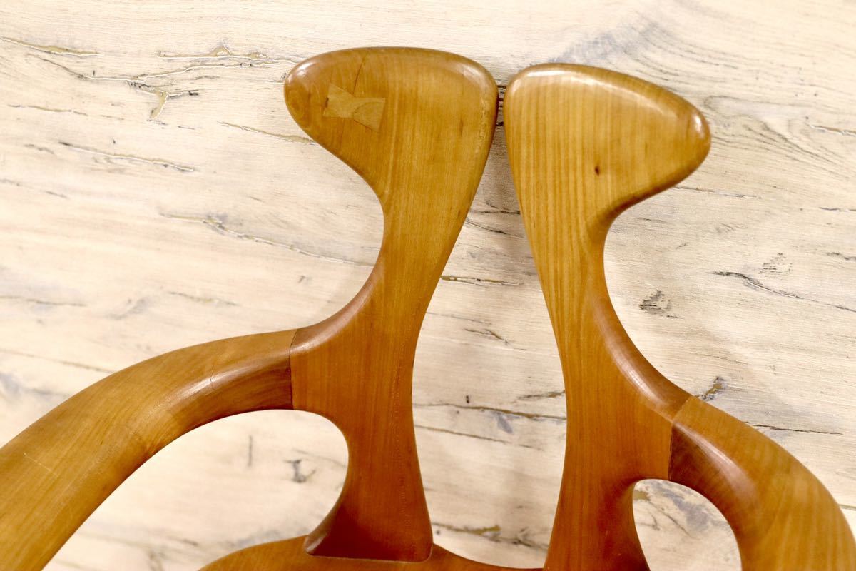 GMFK364B○松本泉 工房家具 アームチェア 椅子 桜材 デザイナーズ インテリア 希少 ヴィンテージ 木工品 検)飛騨家具 ACTUS 北欧