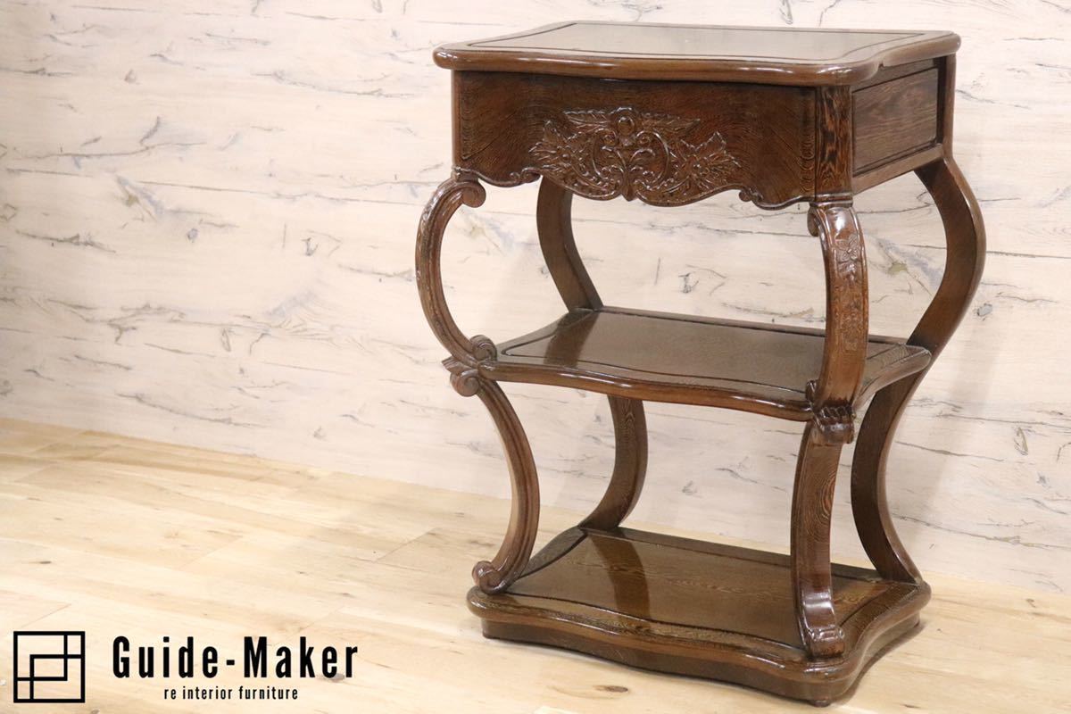 GMFK472○鉄刀木 タガヤサン コンソールテーブル 花台 飾り台 電話台  