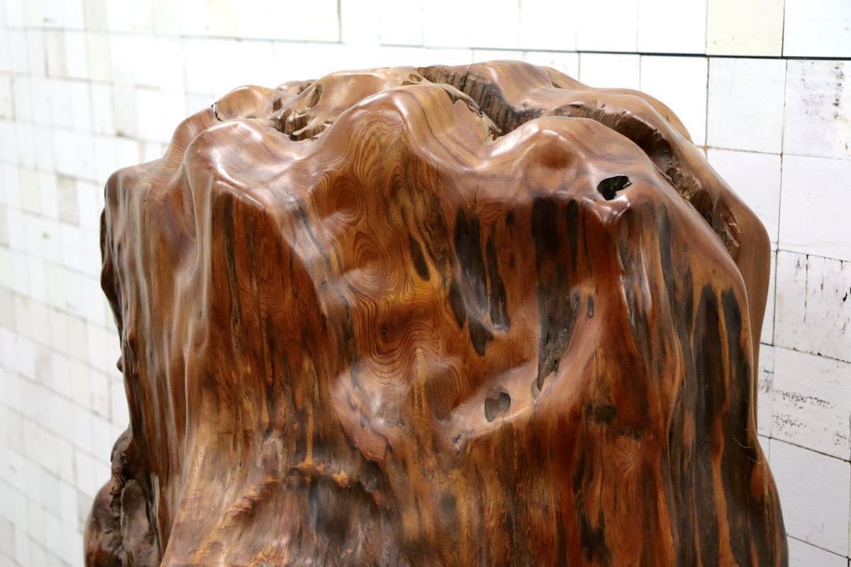 GMFS276○世界遺産屋久杉 無垢 一枚板 衝立 オブジェ 置物 玄関 和室 座敷 伝統工芸 うるし塗り 希少 重厚 定価約400万