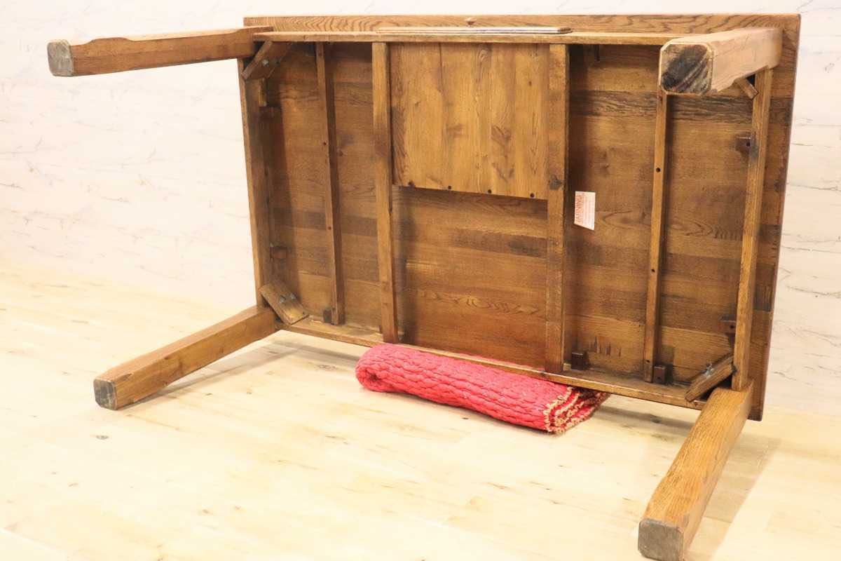 GMFN267○ダッチカントリースタイル ダイニングテーブル 食卓テーブル テーブル 作業机 無垢材 天然木 楢材 ヴィンテージ