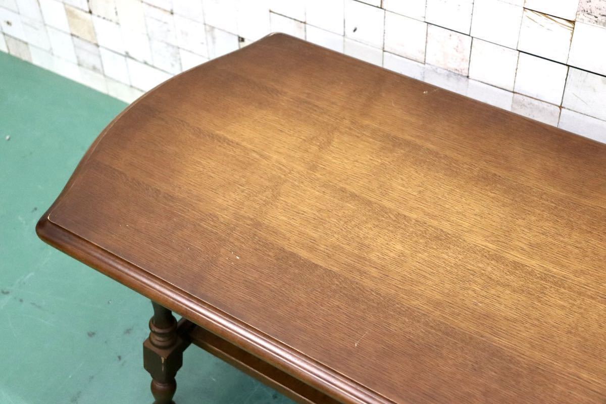 GMFT369○飛騨産業 / HIDA 穂高 キツツキ センターテーブル リビングテーブル コーヒーテーブル 応接 楢材 カントリー アンティーク調