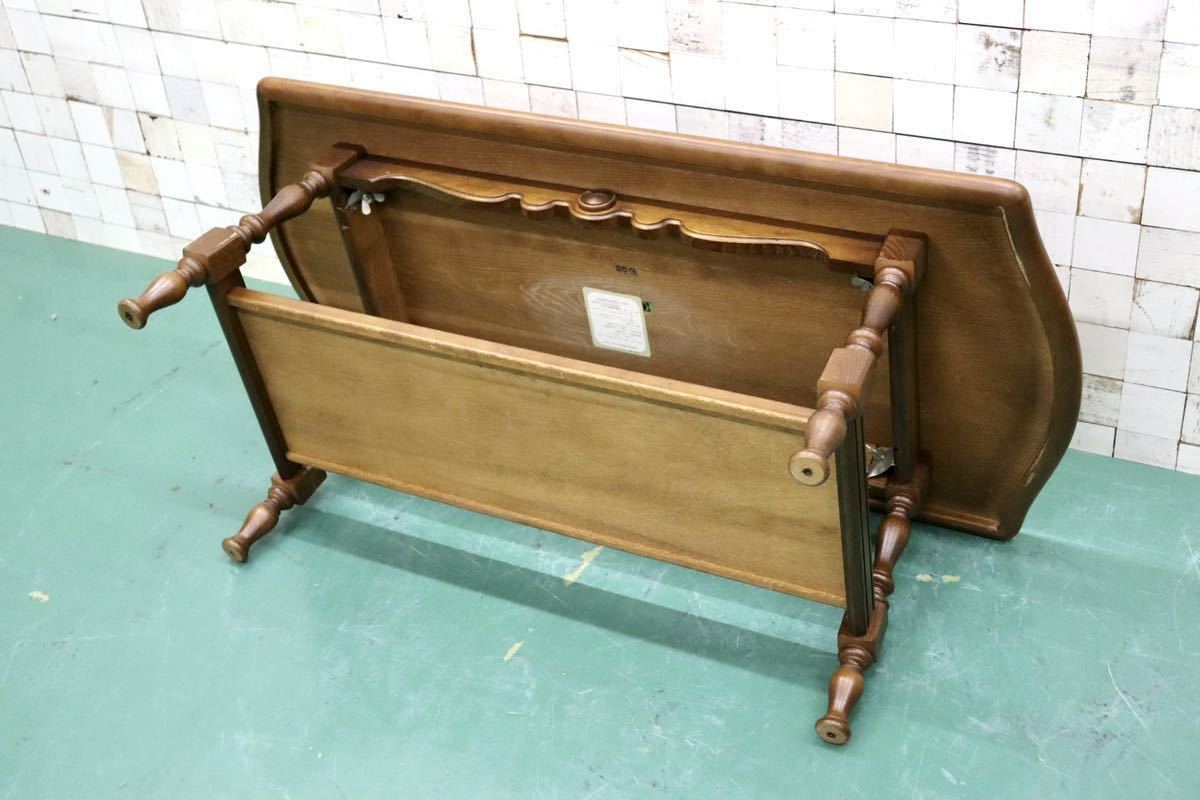 GMFT369○飛騨産業 / HIDA 穂高 キツツキ センターテーブル リビングテーブル コーヒーテーブル 応接 楢材 カントリー アンティーク調