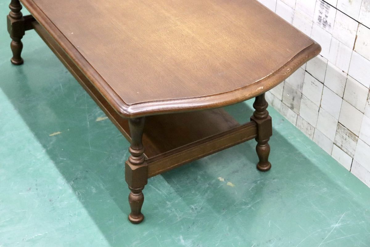 GMFT369○飛騨産業 / HIDA 穂高 キツツキ センターテーブル リビングテーブル コーヒーテーブル 応接 楢材 カントリー アンティーク調