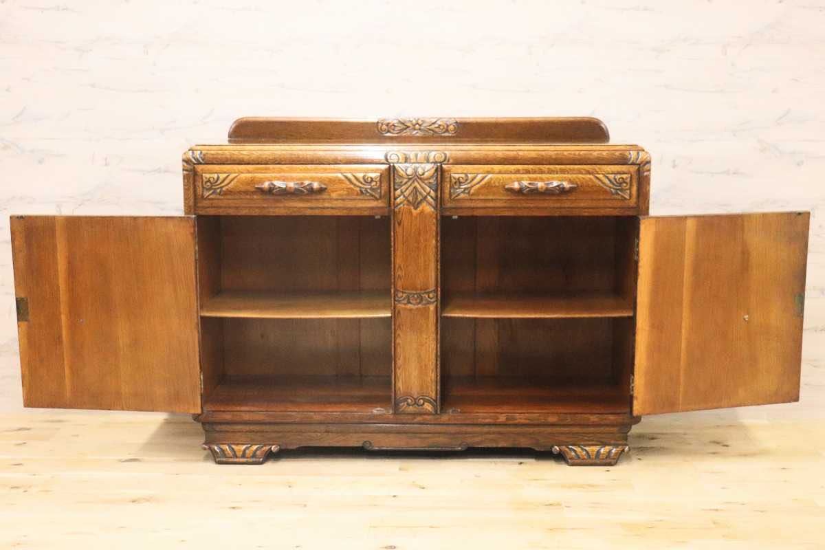 GMFN253○西洋 アンティーク サイドボード リビングボード キャビネット 飾り台 収納家具 彫刻 クラシック ヨーロピアン 輸入家具