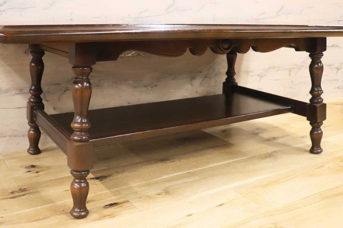 GMFN249○飛騨産業 / HIDA 穂高 キツツキ センターテーブル リビングテーブル コーヒーテーブル 応接 楢材 カントリー アンティーク調 美品