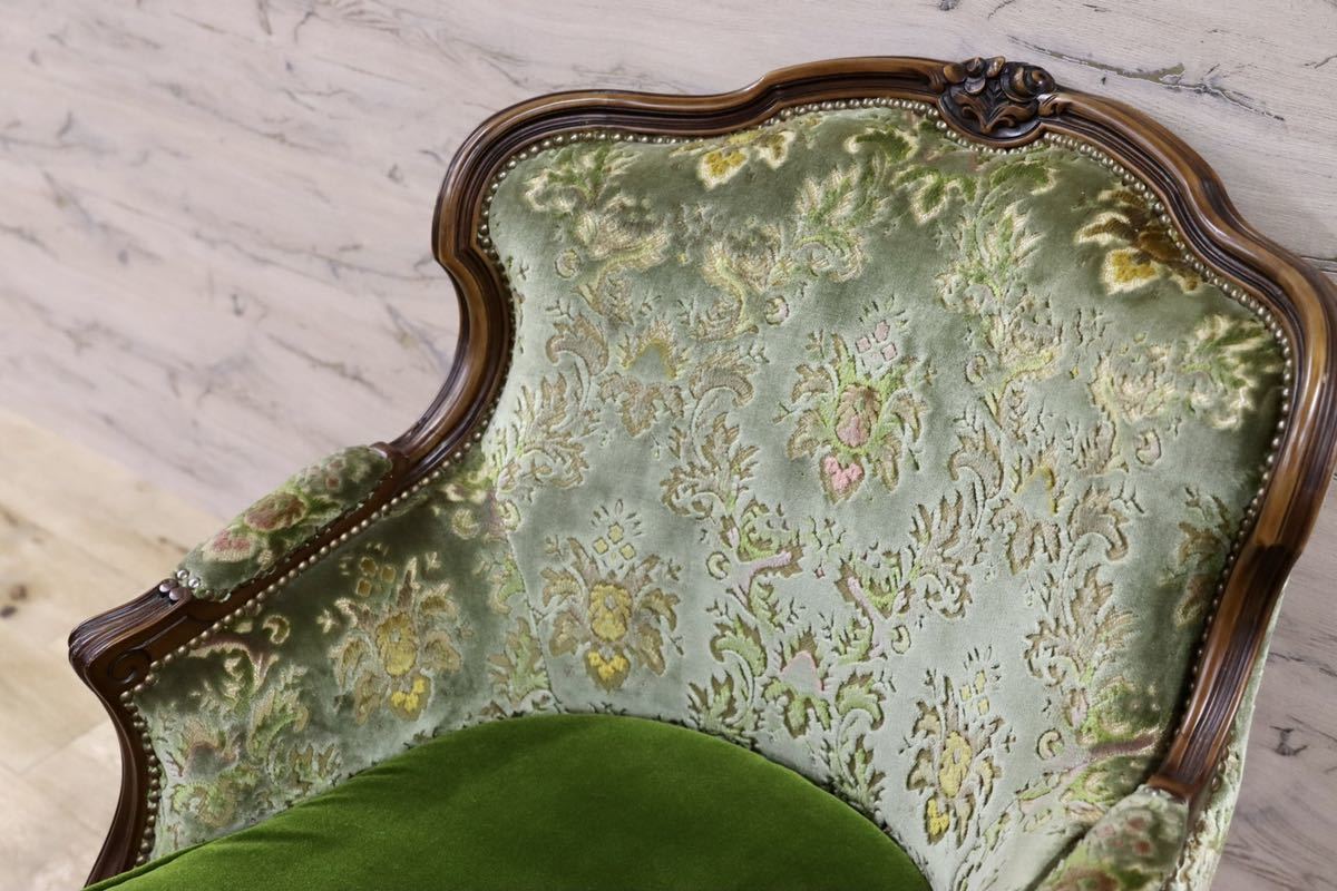 GMFT314A○domani / ドマーニ ルイXV 1人掛けソファ シングルソファ アームソファ クラシック エレガント 定価約54万 廃番 美品