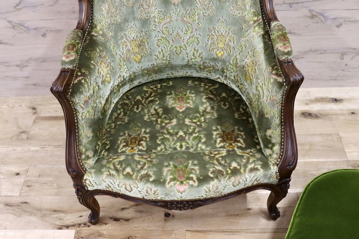 GMFT314A○domani / ドマーニ ルイXV 1人掛けソファ シングルソファ アームソファ クラシック エレガント 定価約54万 廃番 美品