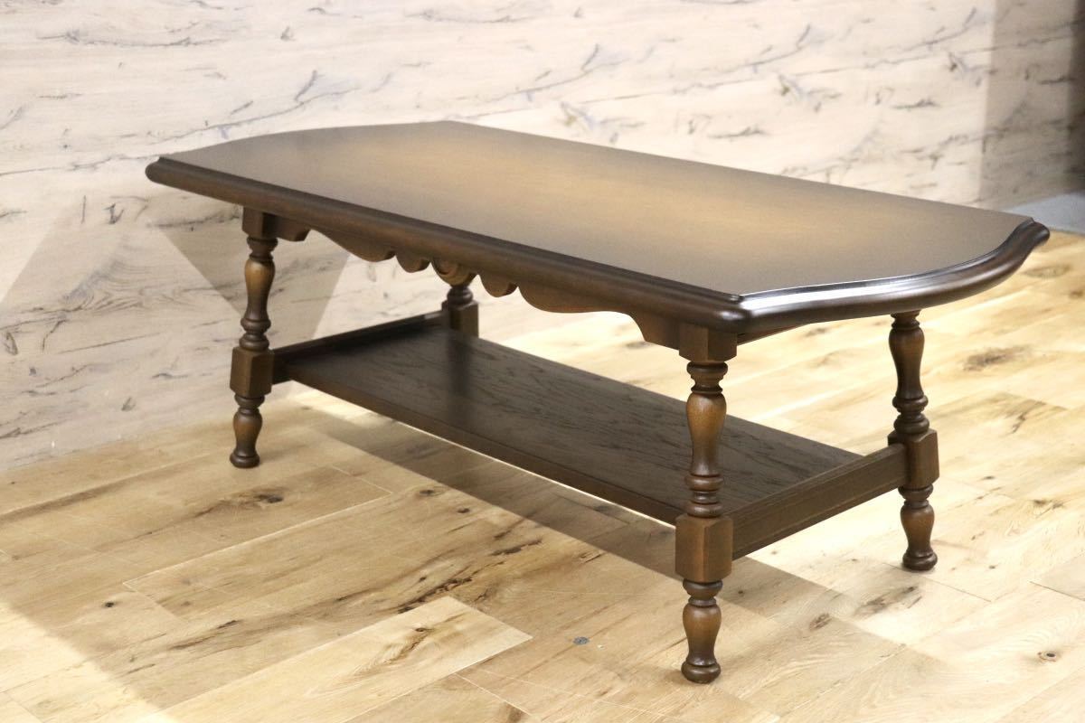 GMFN258○飛騨産業 / HIDA キツツキ 穂高 センターテーブル リビングテーブル コーヒーテーブル 無垢材 応接 カントリー 定価約9万