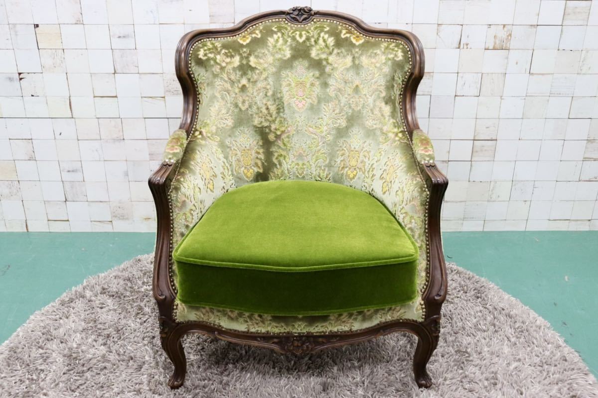 GMFT314B○domani / ドマーニ ルイXV 1人掛けソファ シングルソファ アームソファ クラシック エレガント 定価約54万 廃番 美品