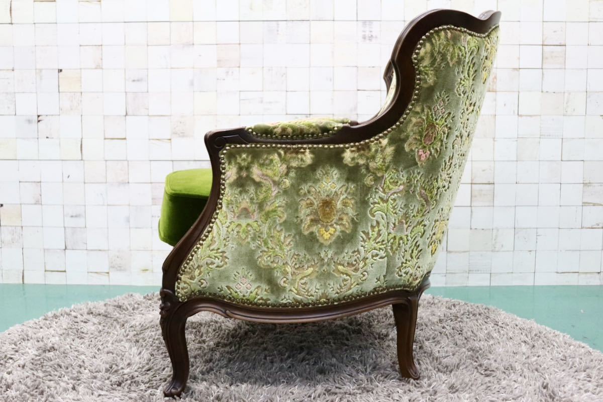 GMFT314B○domani / ドマーニ ルイXV 1人掛けソファ シングルソファ アームソファ クラシック エレガント 定価約54万 廃番 美品