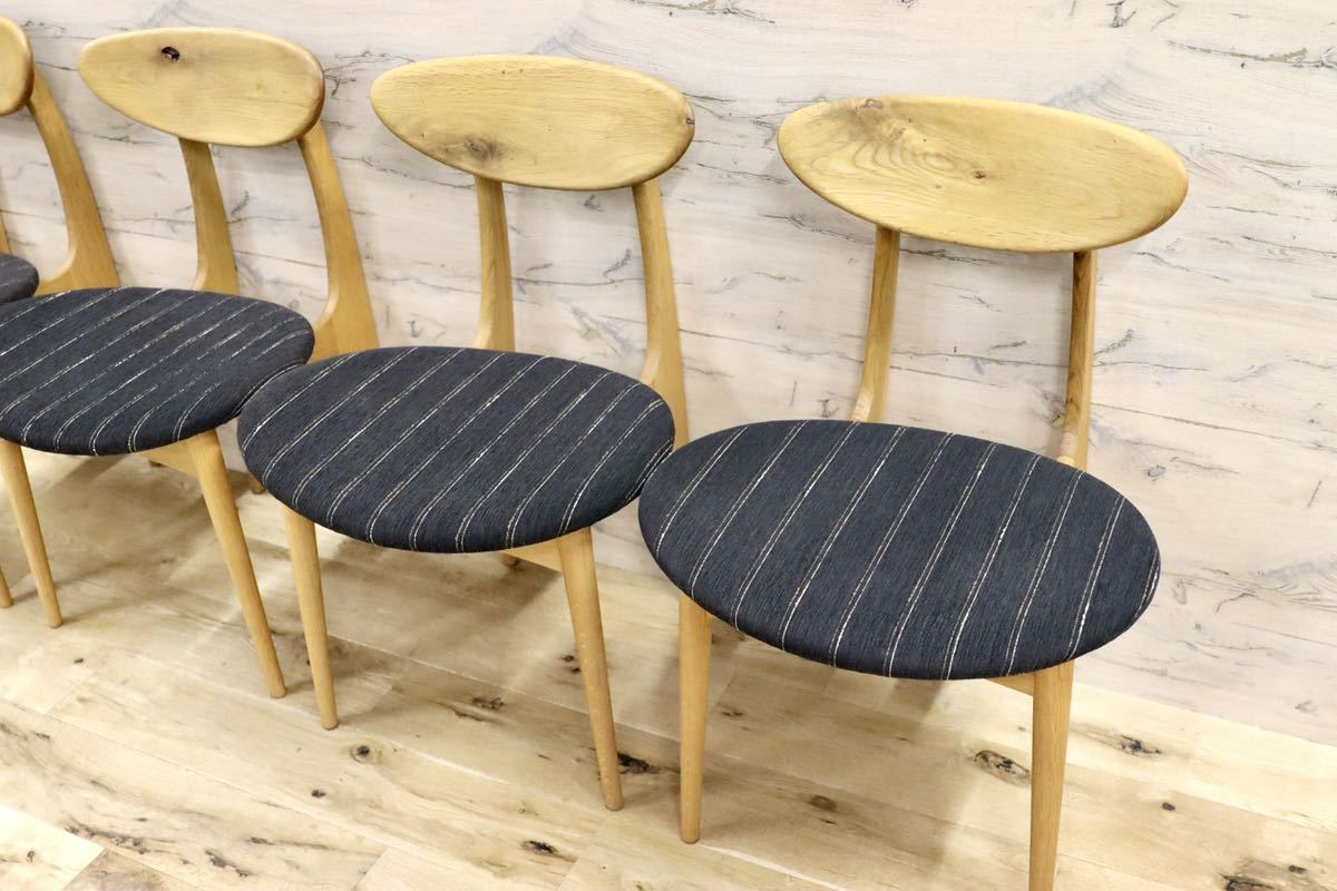 GMFK691○飛騨産業 / HIDA キツツキ 森のことば ibuki ダイニングチェア 椅子 4脚セット オーク無垢材 定価約26.8万 美品