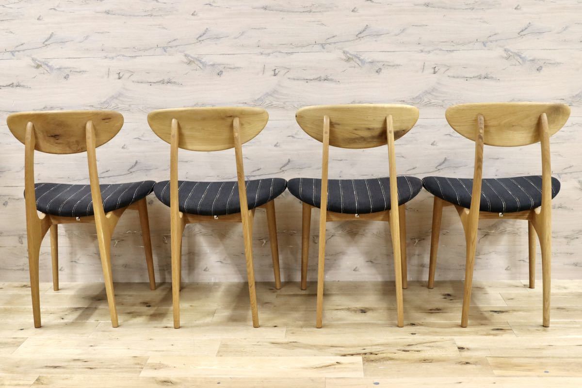 GMFK691○飛騨産業 / HIDA キツツキ 森のことば ibuki ダイニングチェア 椅子 4脚セット オーク無垢材 定価約26.8万 美品