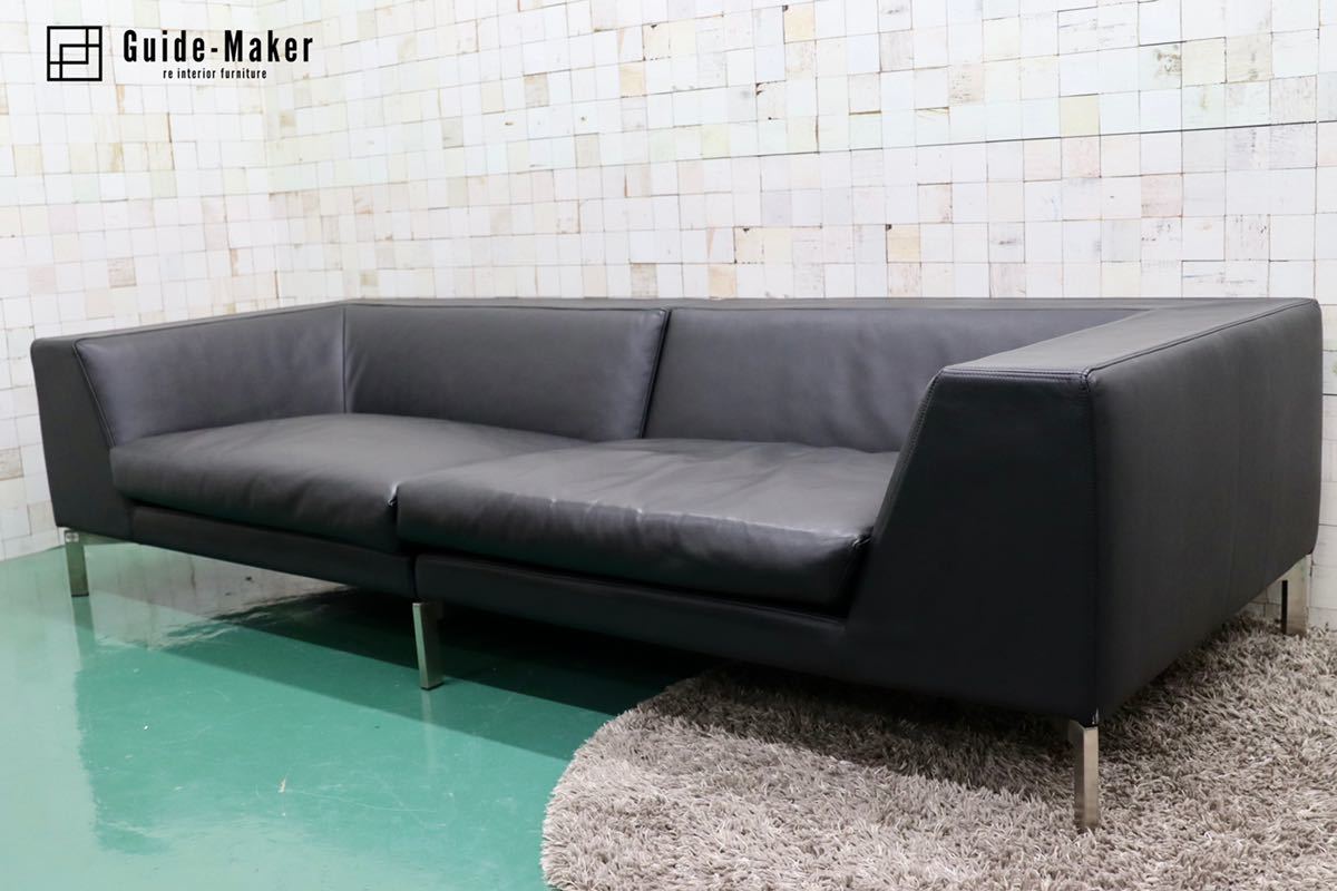 GMFO15○eilersen / アイラーセン ORION SOFA オリオンソファ 黒総革 3人掛けソファ トリプルソファ 北欧 デンマーク ACTUS 約130万 展示品※発送不可