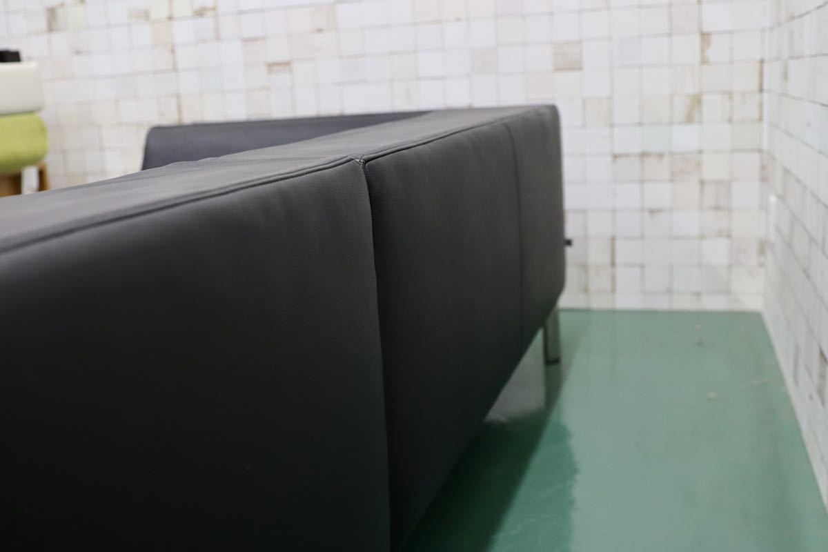 GMFO15○eilersen / アイラーセン ORION SOFA オリオンソファ 黒総革 3人掛けソファ トリプルソファ 北欧 デンマーク ACTUS 約130万 展示品※発送不可