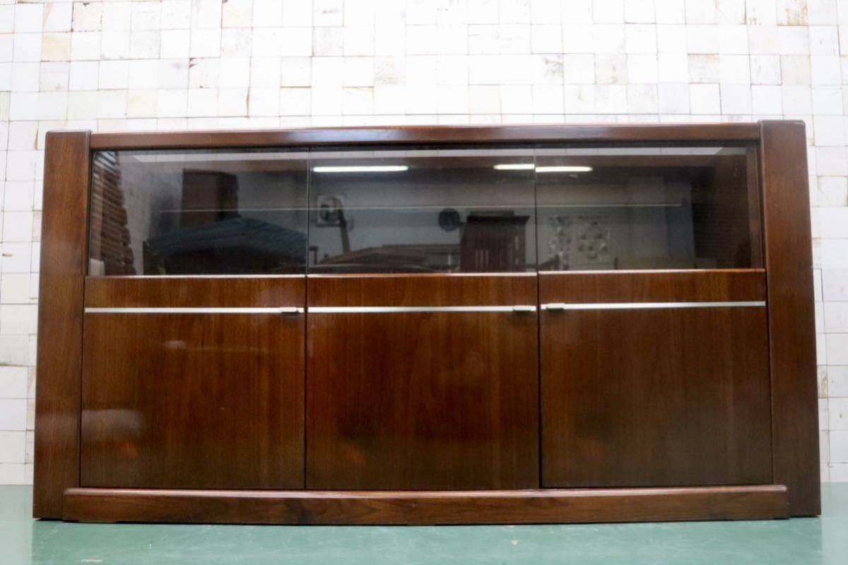 GMFS284○モリシゲ / MORISHIGE サイドボード リビングボード 飾り棚 照明付き 漆仕上げ 最高級 IDC大塚家具 定価約50万