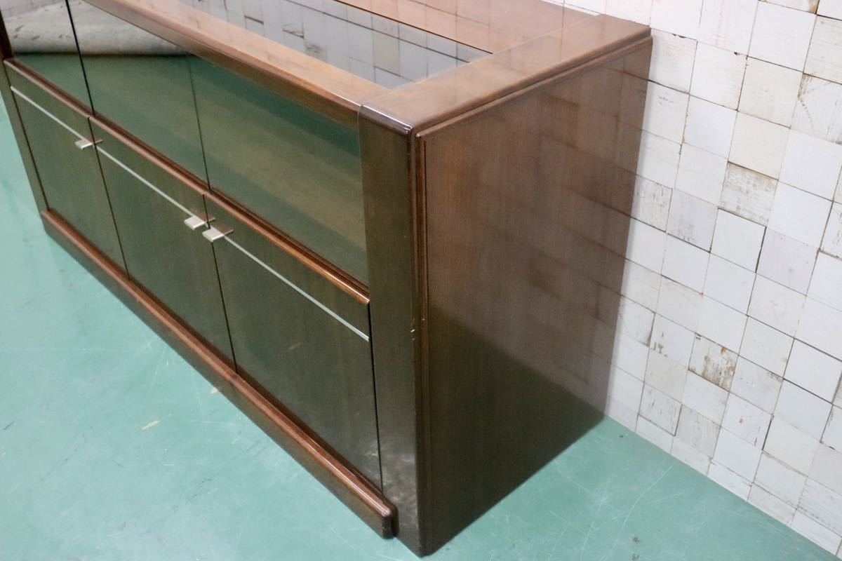 GMFS284○モリシゲ / MORISHIGE サイドボード リビングボード 飾り棚 照明付き 漆仕上げ 最高級 IDC大塚家具 定価約50万