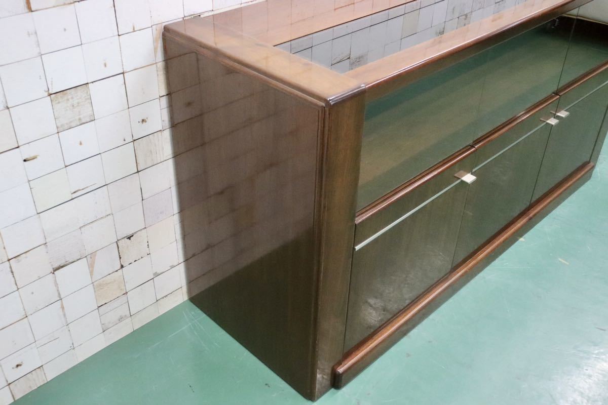 GMFS284○モリシゲ / MORISHIGE サイドボード リビングボード 飾り棚 照明付き 漆仕上げ 最高級 IDC大塚家具 定価約50万