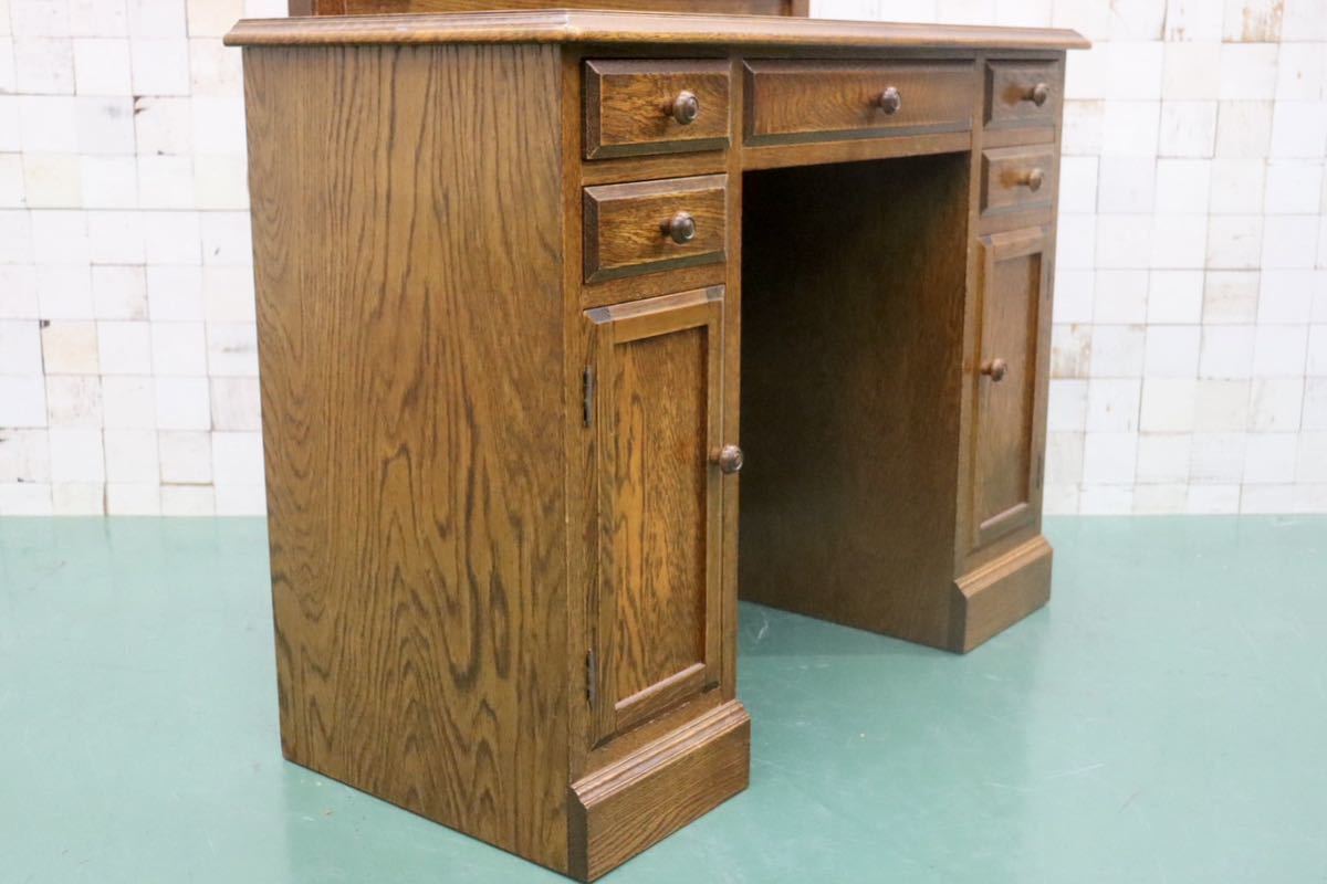 GMFS290○三越家具 Brugge ブルージュ ドレッサー 化粧台 鏡台 スツール ファブリック オーク材 英国カントリー アンティーク 定価約33万