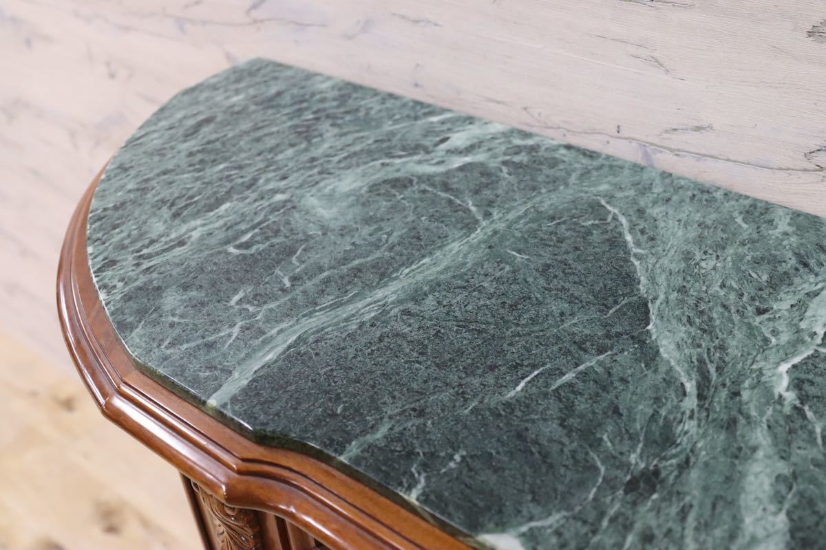 GMFK533○イタリア製 クラシック サイドボード リビングボード コンソール テーブル チェスト 象嵌細工 天板大理石