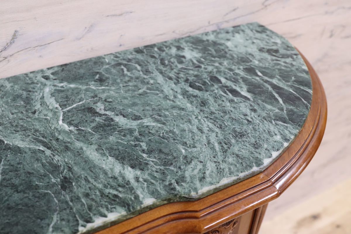 GMFK533○イタリア製 クラシック サイドボード リビングボード コンソール テーブル チェスト 象嵌細工 天板大理石