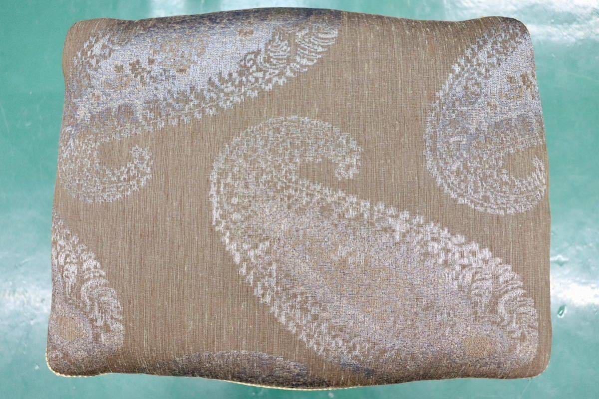 GMFT409○イタリア製 輸入家具 スツール 腰掛け ファブリック ブナ材 猫脚 エレガント アンティーク調 展示品