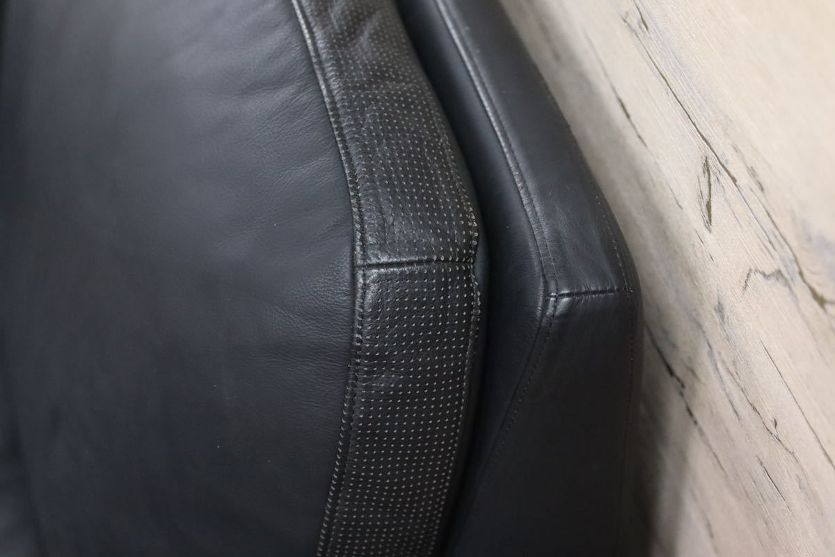 GMFF91○arflex / アルフレックス シングルソファ 1人掛けソファ ラウンジチェア 黒 本革 イタリア モダン 希少 デザイナーズ