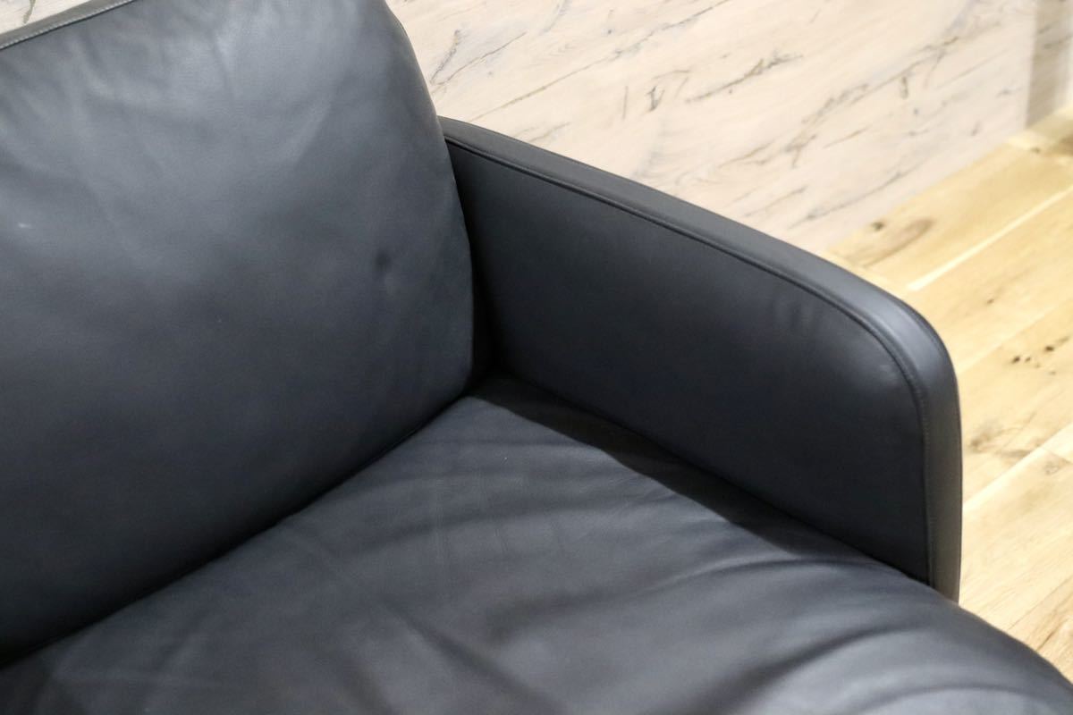 GMFF91○arflex / アルフレックス シングルソファ 1人掛けソファ ラウンジチェア 黒 本革 イタリア モダン 希少 デザイナーズ