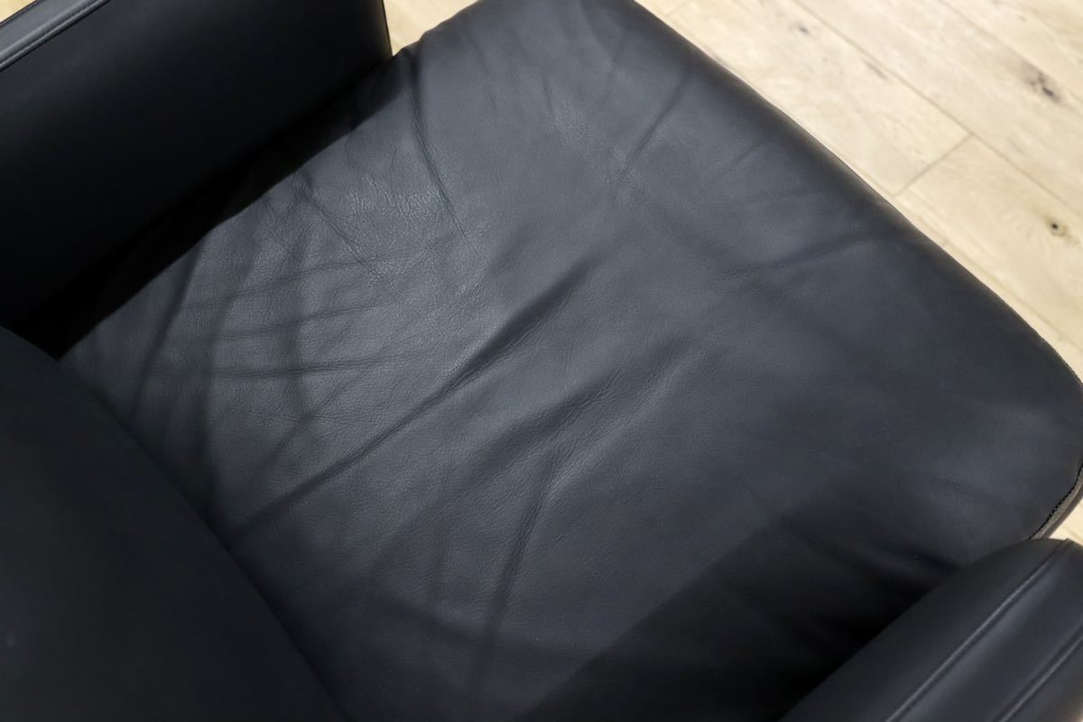 GMFF91○arflex / アルフレックス シングルソファ 1人掛けソファ ラウンジチェア 黒 本革 イタリア モダン 希少 デザイナーズ