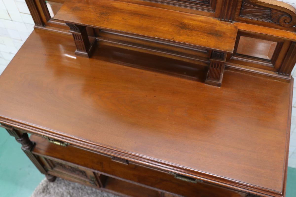 GMFH357○W Walker & Sons Bunhill Row, London 西洋 イギリス アンティーク リビングボード オーク材 クラシック 最高級 定価130万 展示品