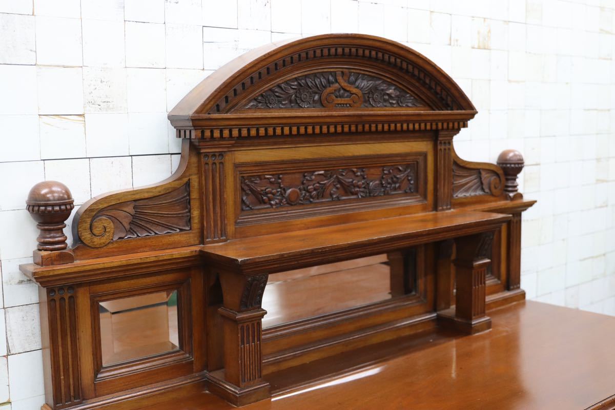 GMFH357○W Walker & Sons Bunhill Row, London 西洋 イギリス アンティーク リビングボード オーク材 クラシック 最高級 定価130万 展示品